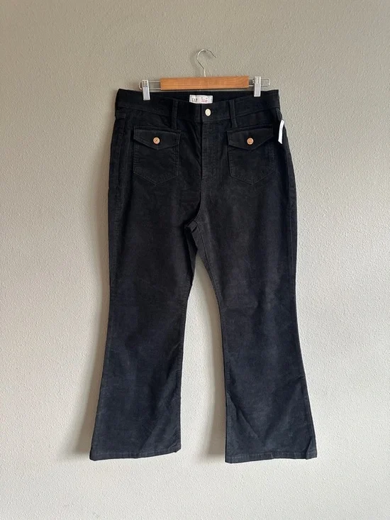 NWT Gap 70s Flare High-Rise Black Corduroy Pants 14 Short - Picture 3 of 15